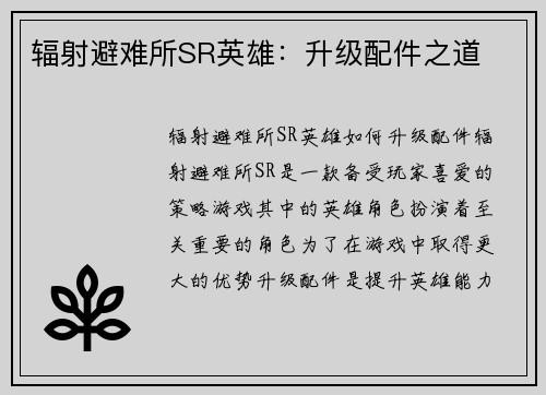 辐射避难所SR英雄：升级配件之道
